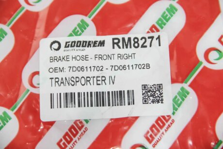 Шланг тормозной передний goodrem RM8271