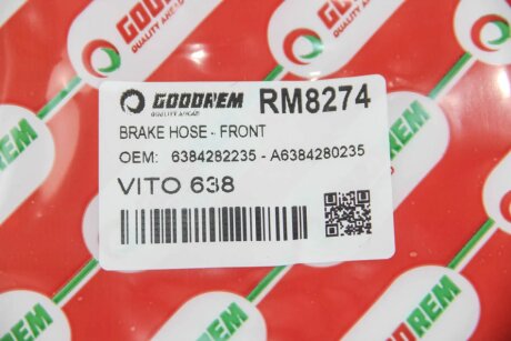Шланг гальмівний передній goodrem RM8274