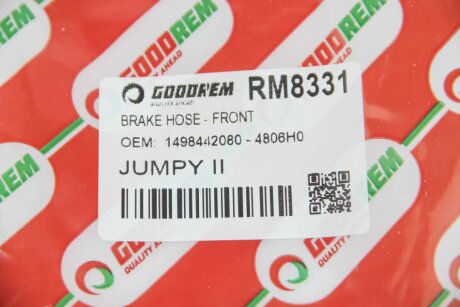Шланг тормозной передний goodrem RM8331