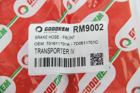 Шланг тормозной передний goodrem RM9002