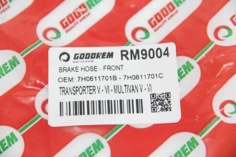 Шланг тормозной передний goodrem RM9004