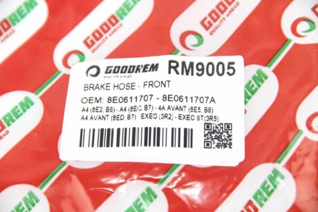 Шланг тормозной передний goodrem RM9005