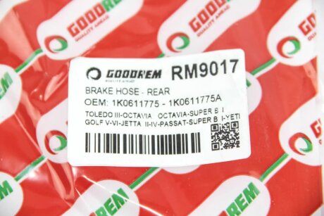 Шланг тормозной передний goodrem RM9017