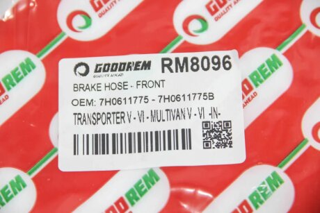 Шланг тормозной задний goodrem RM8096