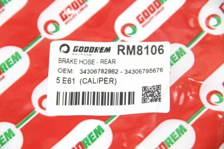Шланг тормозной задний goodrem RM8106