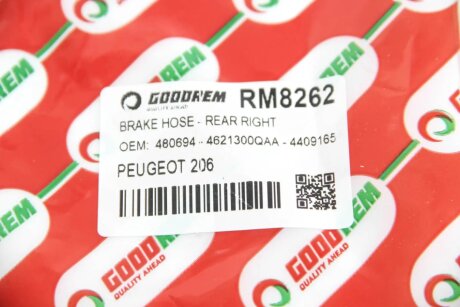 Шланг тормозной задний goodrem RM8262