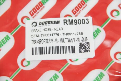 Шланг тормозной задний goodrem RM9003