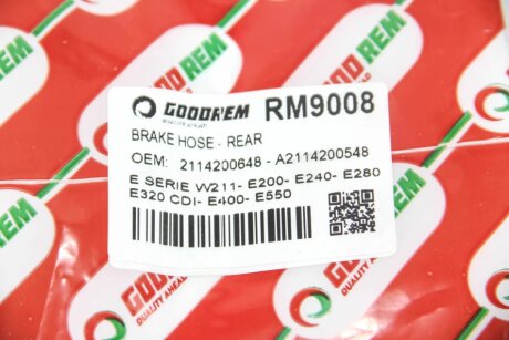 Шланг тормозной задний goodrem RM9008