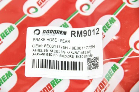 Шланг тормозной задний goodrem RM9012