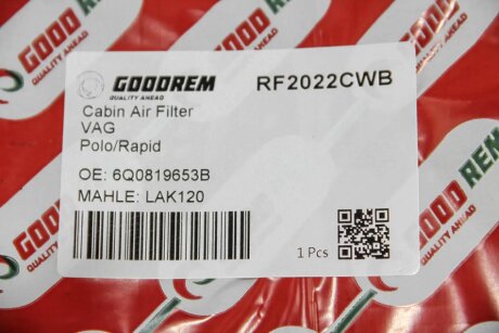 Угольный фильтр салона goodrem RF2022CWB