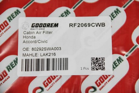 Вугільний фільтр салону goodrem RF2069CWB