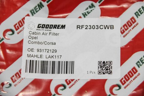 Угольный фильтр салона goodrem RF2303CWB
