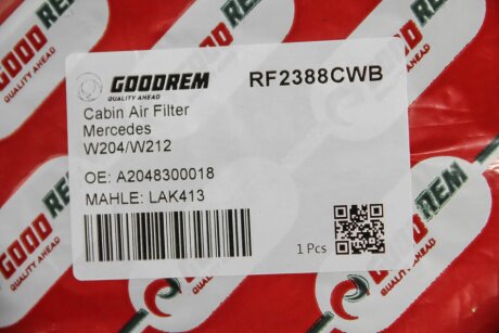Угольный фильтр салона goodrem RF2388CWB