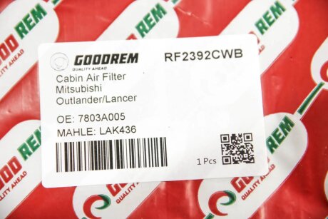 Вугільний фільтр салону goodrem RF2392CWB