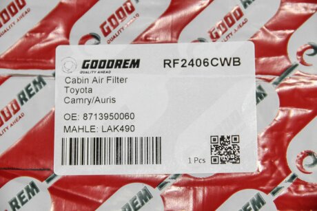 Угольный фильтр салона goodrem RF2406CWB