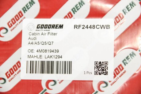 Угольный фильтр салона goodrem RF2448CWB