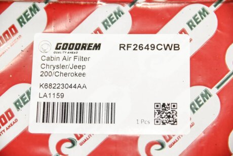 Угольный фильтр салона goodrem RF2649CWB