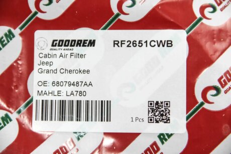Угольный фильтр салона goodrem RF2651CWB