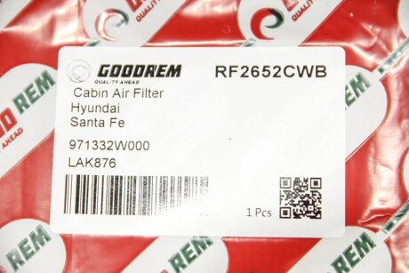 Угольный фильтр салона goodrem RF2652CWB