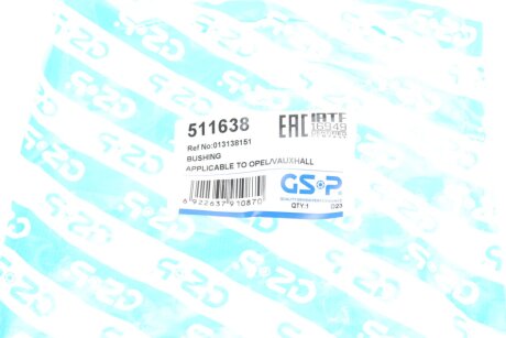Сайлентблок (втулка) переднего амортизатора gsp 511638