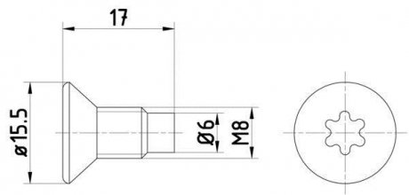 Болт крепления тормозного диска hella 8DZ 355 209-041