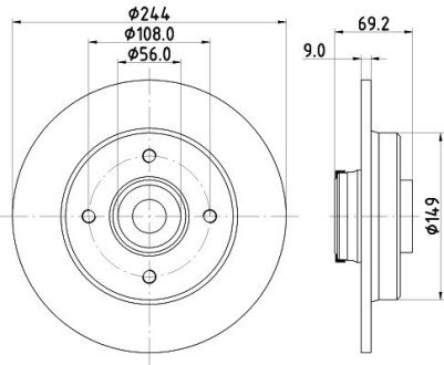 Диск гальмівний hella 8DD355132161