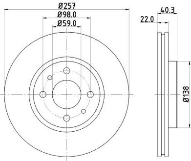 Диск гальмівний переднiй Citroen Nemo hella 8DD355103971 на Фиат Панда