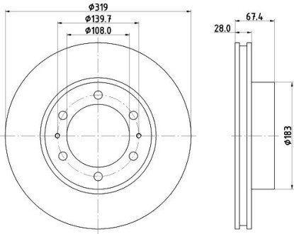 Диск гальмівний з покриттям PRO; передн. hella 8DD355126771