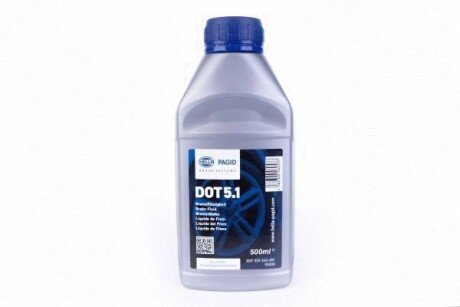 Dot 5.1 Гальмівна рідина 0.5L hella 8DF 355 360-081