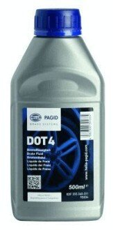 Гальмівна рідина DOT4, 0,5L hella 8DF 355 360-011