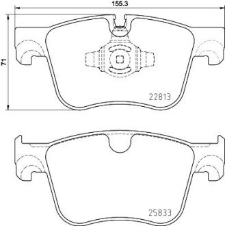 CITROEN К-т передніх гальмівних колодок CITROEN BERLINGO, BERLINGO/MINIVAN, C4 GRAND PICASSO II, C4 PICASSO II, C4 SPACETOURER, C5 AIRCROSS DS DS 7 OPEL COMBO TOUR / LIFE, hella 8DB 355 036-491