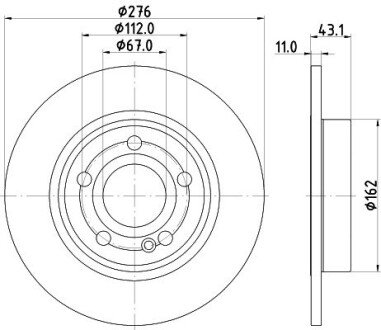 PRO DB Гальмівний диск задн. W177 18- hella 8DD 355 133-061 на Мерседес B-Class w247