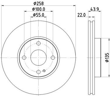 PRO MAZDA диск гальм. передн. 2 14- hella 8DD355131821