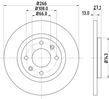 PRO PEUGEOT диск гальмівний перед. Partner 96- hella 8DD 355 105-751 на Ситроен С элизе