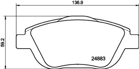 К-кт колодок перед. Citroen C3, DS3, Peugeot 2008 09- hella 8DB355014551 на Ситроен С4