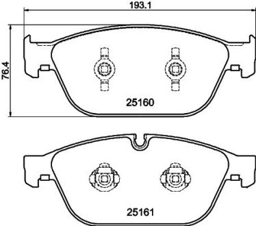 К-кт перед. гальм. колодок Audi A8, Q5 2.0-6.3 11.09- hella 8DB355016021