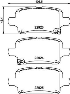 Колодки ручного (стоячого) гальма hella 8DB 355 037-721