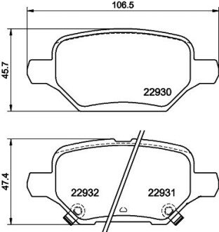 Колодки ручного (стоячого) тормоза hella 8DB 355 040-181