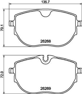 Колодки ручного (стоячого) тормоза hella 8DB 355 040-921 на Фольксваген Transporter T6