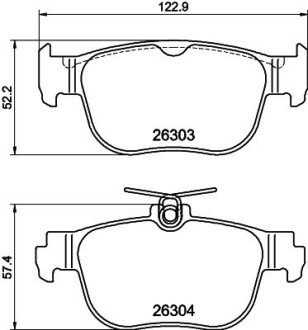 Колодки ручного (стоячого) тормоза hella 8DB 355 040-981