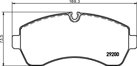 Передні тормозні (гальмівні) колодки hella 8DB355005531