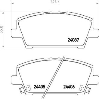 Передние тормозные колодки hella 8DB355006-911 на Хонда Цивик 5d