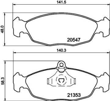 Передні тормозні (гальмівні) колодки hella 8DB 355 007-531 на Опель Вектра а