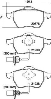 Передні тормозні (гальмівні) колодки hella 8DB 355 008-411 на Фольксваген Пассат б5