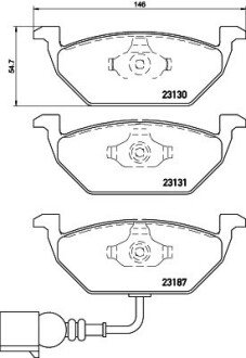 Передні тормозні (гальмівні) колодки hella 8DB355008551 на Фольксваген Гольф плюс