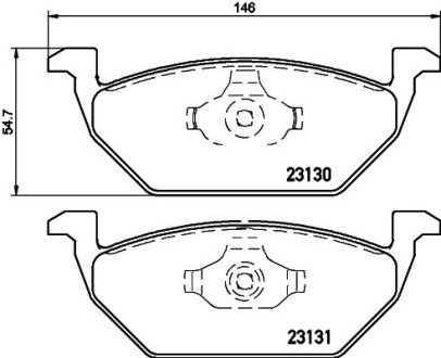 Передні тормозні (гальмівні) колодки hella 8DB355008591 на Сеат Кордоба