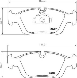 Передні тормозні (гальмівні) колодки hella 8DB355008-741 на Бмв Е36