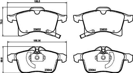 Передние тормозные колодки hella 8DB 355 009-221 на Опель Корса д