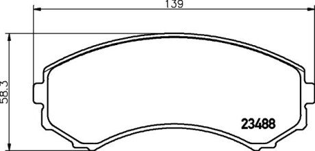 Передние тормозные колодки hella 8DB 355 009-461 на Митсубиси Pajero sport