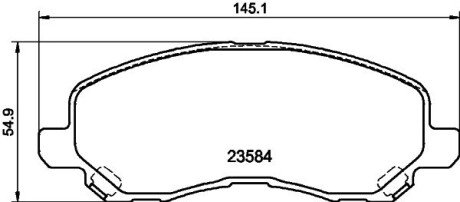 Передні тормозні (гальмівні) колодки hella 8DB355009671 на Додж Стратус